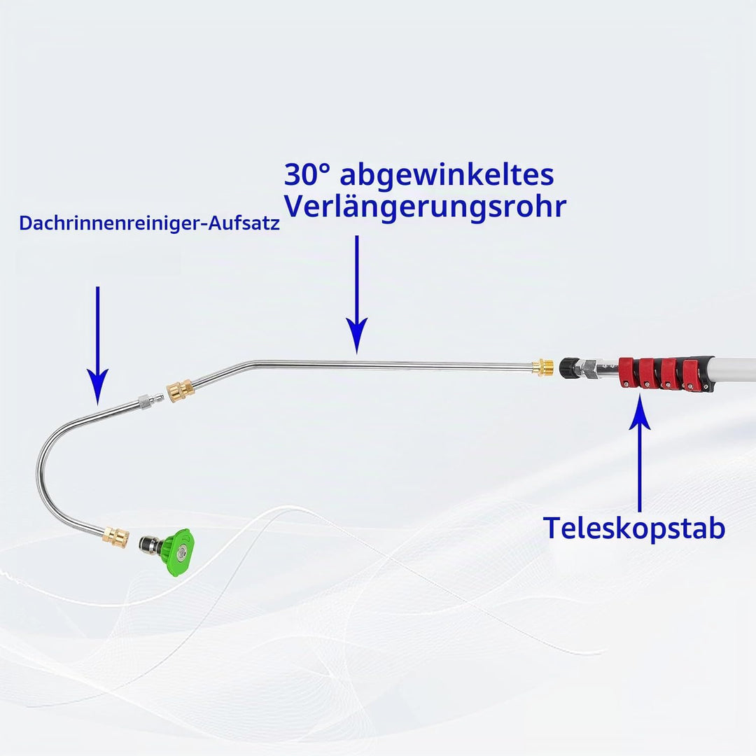 M MINGLE Teleskop-Hochdruckreiniger-Zauberstab, 6 m, Aluminium, Hochleistungsreiniger, Teleskop-Sprü