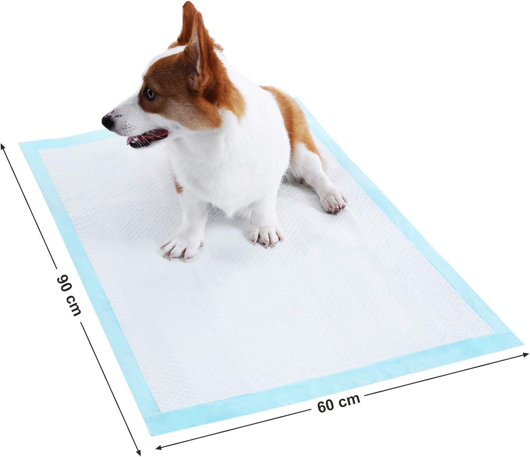 Feandrea Puppy Pads, Welpen-Unterlage, 90 x 60 cm, 100 Stück, blau-weiss PTD90B L (90 x 60 cm), L (9