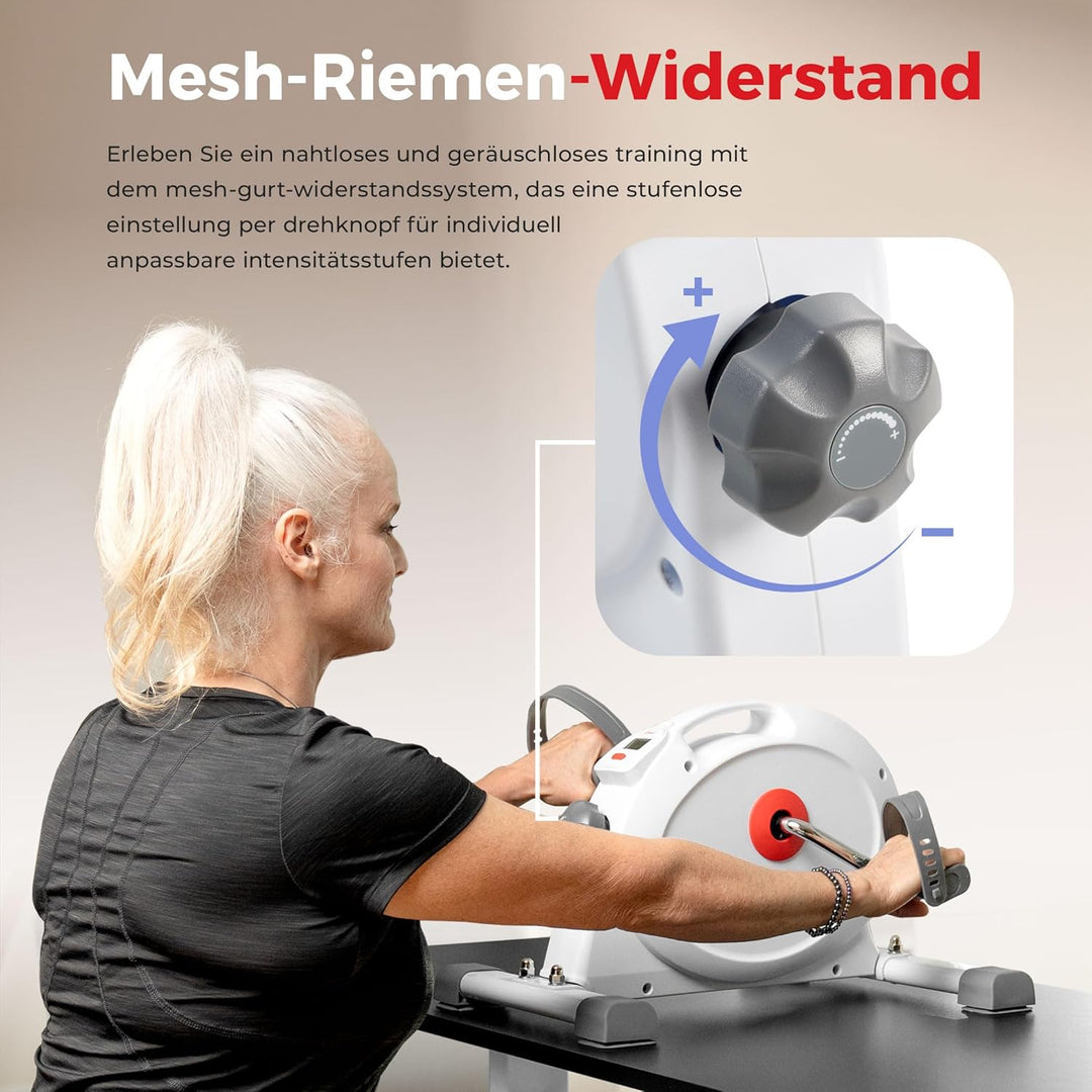 Sunny Health & Fitness Smart-Heimtrainer, Untertisch-Mini-Pedaltrainer mit Doppelfunktion für Senior
