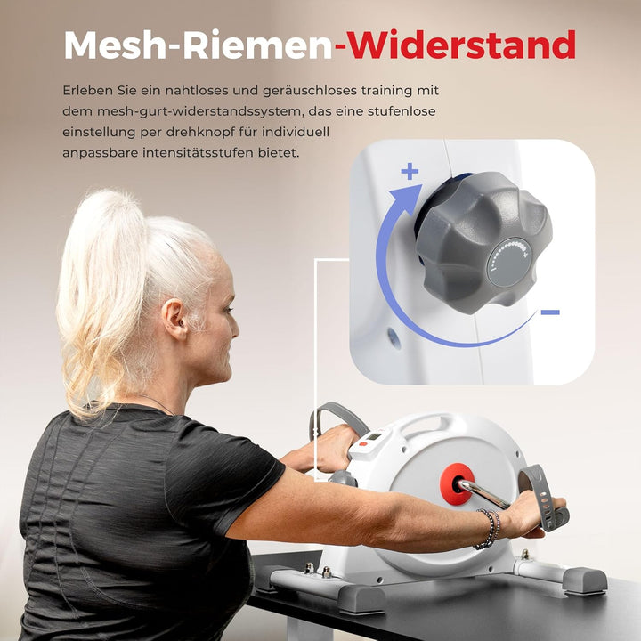 Sunny Health & Fitness Smart-Heimtrainer, Untertisch-Mini-Pedaltrainer mit Doppelfunktion für Senior