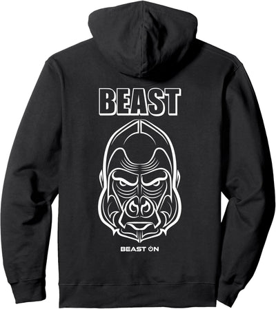 Beast Gorilla Kopf Rücken Motiv Gym Fitness Bodybuilding Pullover Hoodie