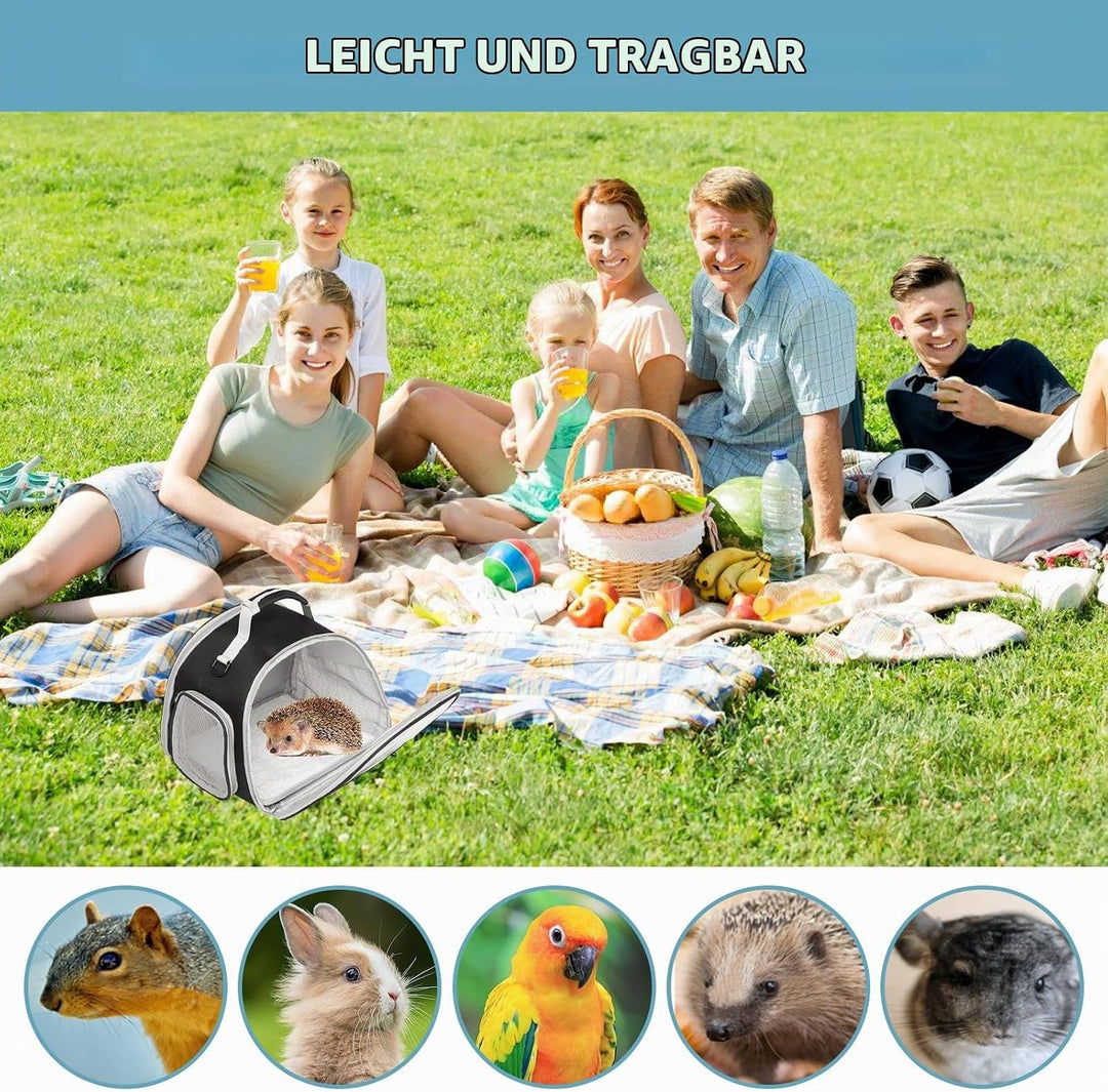 Kleine Haustier-Tragetasche, Kleintier Tragetasche, Transportbox für Katze Mit Seitlicher Öffnung, M