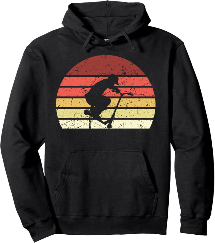 Stunt Scooter Tretroller Rollerfahrer Stunt Roller Retro Pullover Hoodie