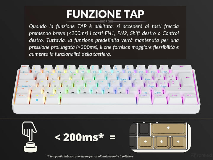 Ranked S60 Supernova Mechanische 60 Prozent Tastatur | Hotswap Gaming Keyboard | 62 Programmierbare