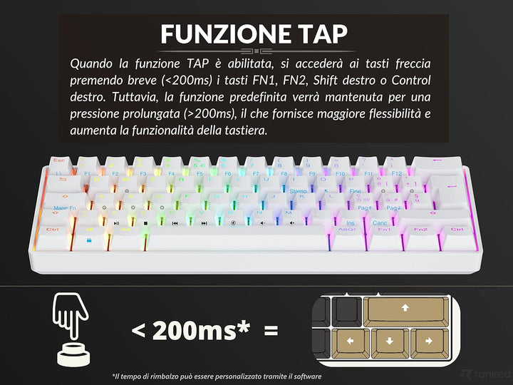 Ranked S60 Supernova Mechanische 60 Prozent Tastatur | Hotswap Gaming Keyboard | 62 Programmierbare