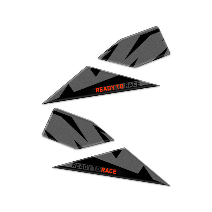 Seitliche Tankprotektoren aus Harz, 3D, kompatibel mit KTM 990 Duke 2024 On L-195 (Schwarz), Schwarz