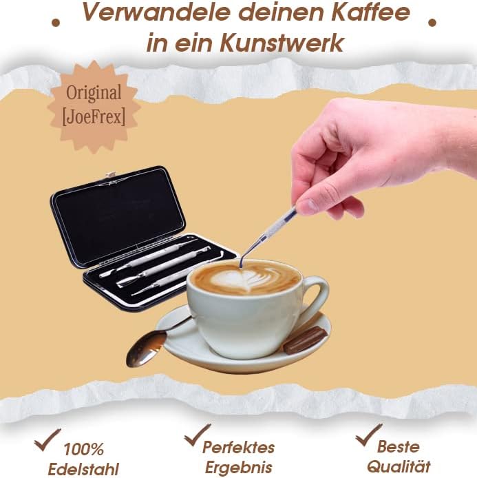 Latte Art Pen - Set für Latte Art - 6 Funktionen- Kaffee geschenk - Barista Besteck - Barista Werkze