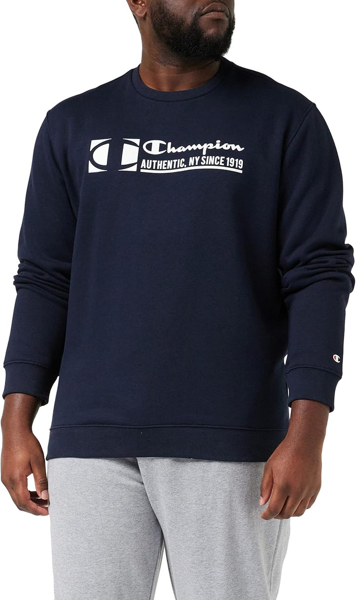 Champion Herren Graphic Shop Authentic-Fall Fleece Crewneck Kapuzenpullover S Marineblau, S Marinebl