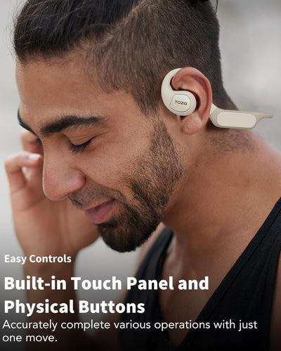 TOZO OpenReal True Kopfhörer Kabellos Bluetooth 5.3 Tastensteuerung Open Ear Ohrhörer Dual-Mic Anruf