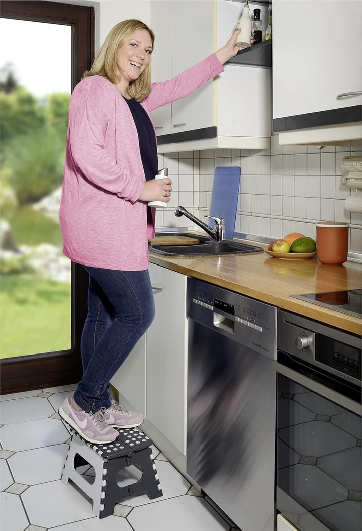 Maximex Klapphocker Secura - extrem belastbar bis 350 kg, Polypropylen, 35 x 22 x 27 cm, Mehrfarbig