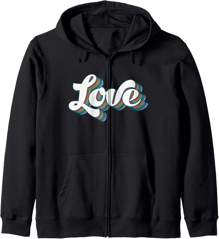 Liebe und Regenbogen - Süsser Retro Kapuzenjacke