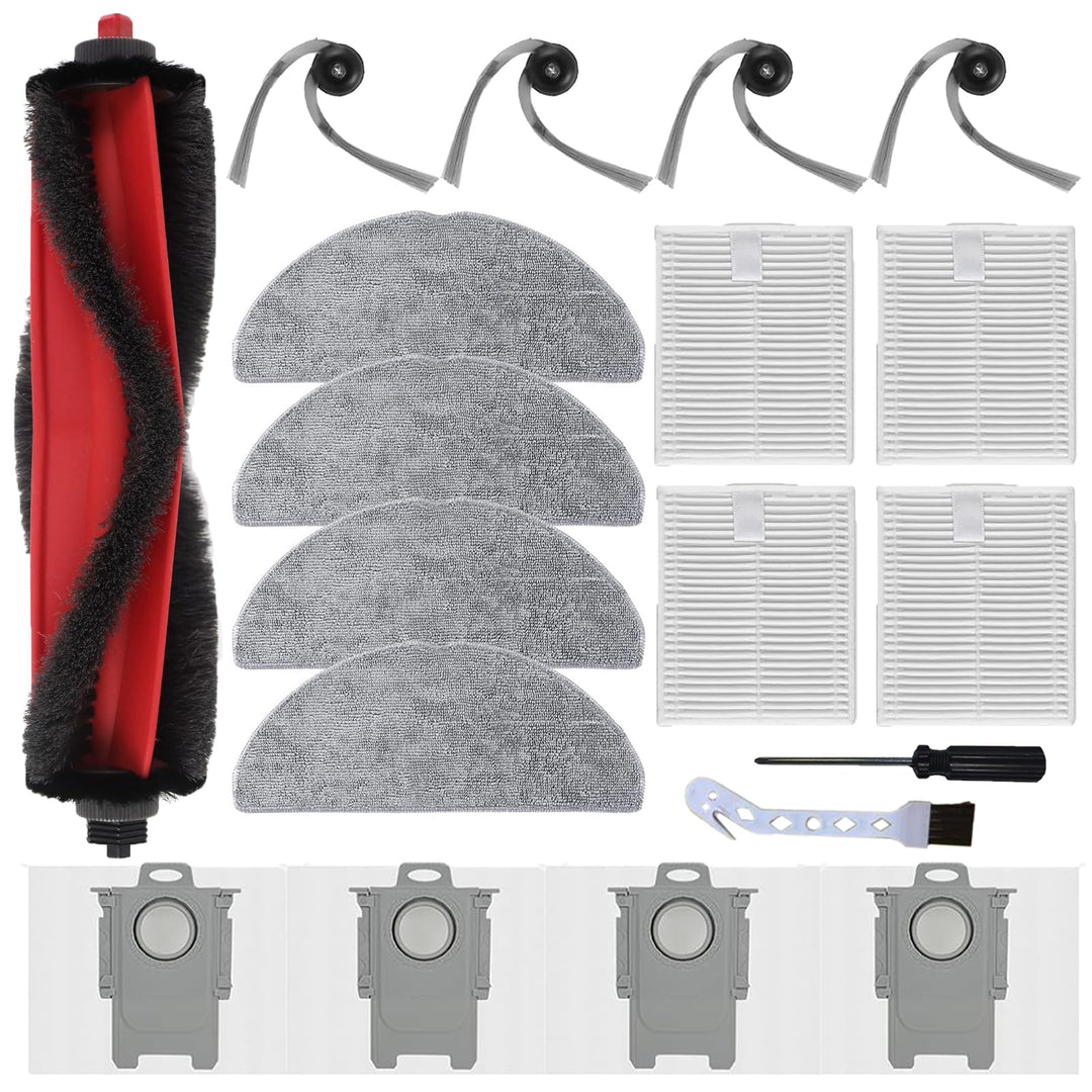 Q7M5 Zubehör für Roborock Q7 M5 / Q7 M5+ / Q7 L5 / Q7 L5+ Saugroboter Ersatzteile, 1 Hauptbürsten, 4