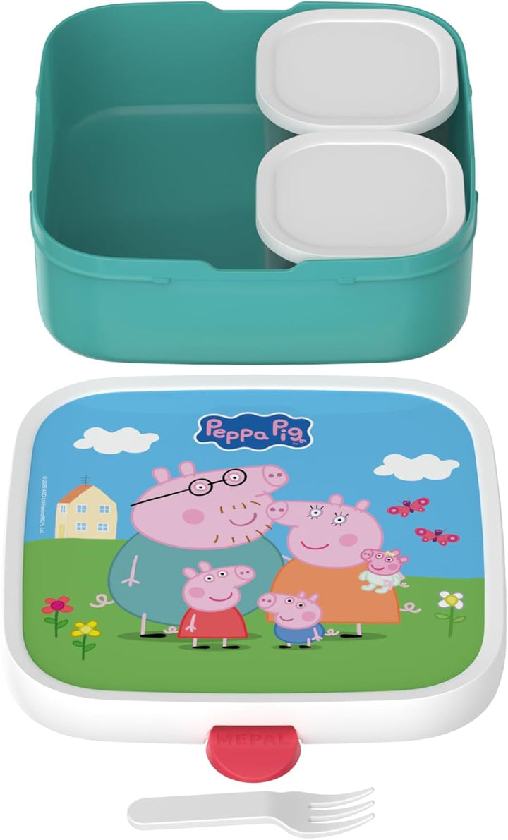 Mepal - Bento Lunchbox für Kinder - Gross Campus - Peppa Pig - 1,25 l - Inklusive 2 auslaufsichere B