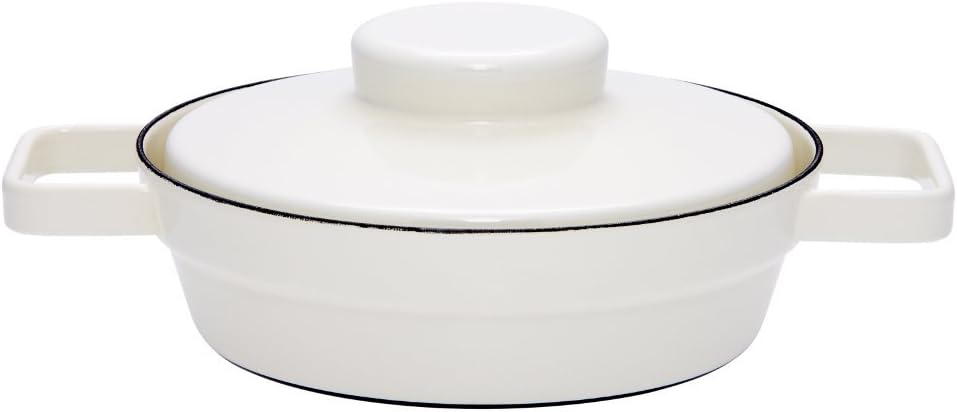 Riess, 2122-212, Pfanne mit Deckel, Durchmesser 20 cm, PURE WHITE, AROMAPOTS, Truehomeware, Emaille,