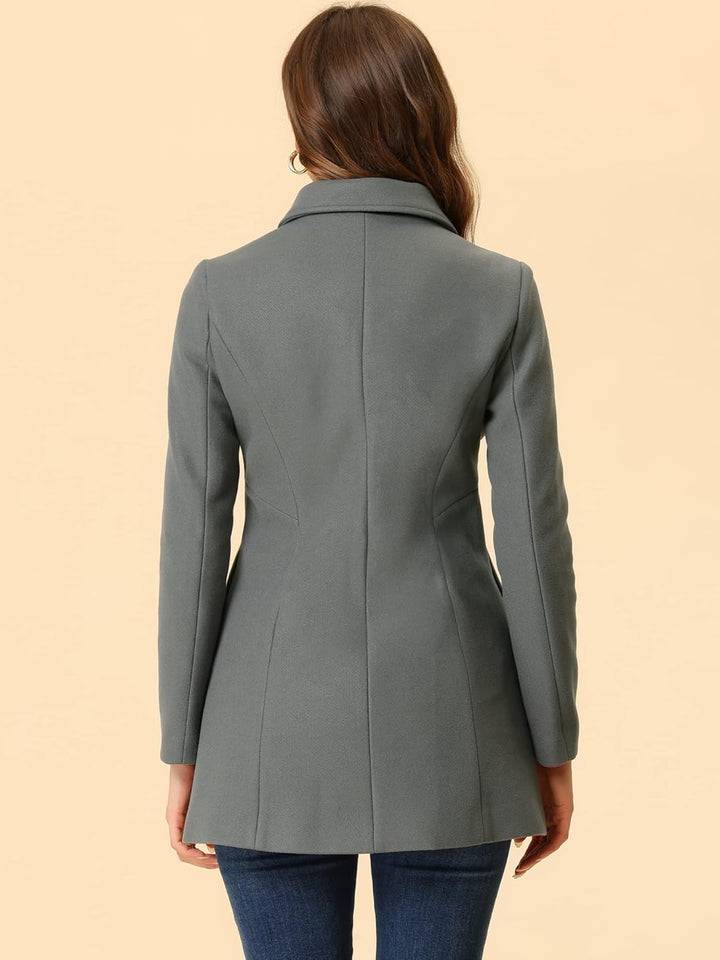 Allegra K Damen Trenchcoat Erbsenmantel S Dunkel Grau, S Dunkel Grau