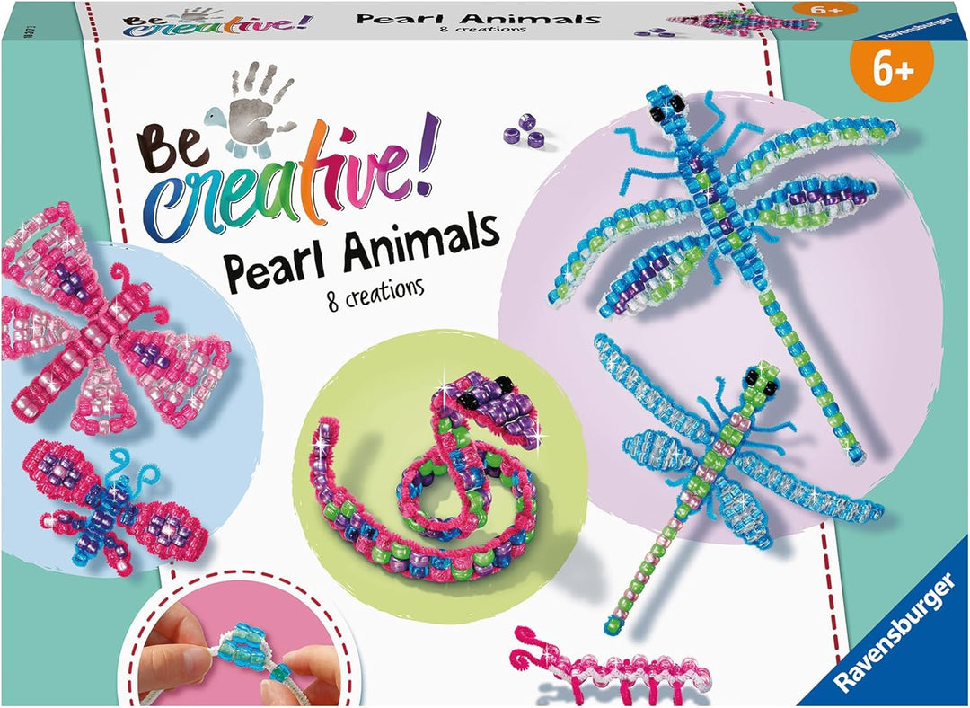Ravensburger BeCreative Pearl Animals - Bastelset für Kinder ab 6 Jahre, Perlentiere basteln für Mäd