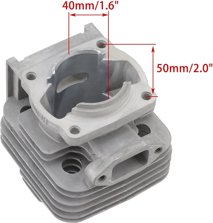 WOOSTAR 40mm Grosse Bohrung Zylinder Ersatz für 2 Takt 43ccm 47ccm 49ccm Motor Mini ATV 4 Wheeler Qu