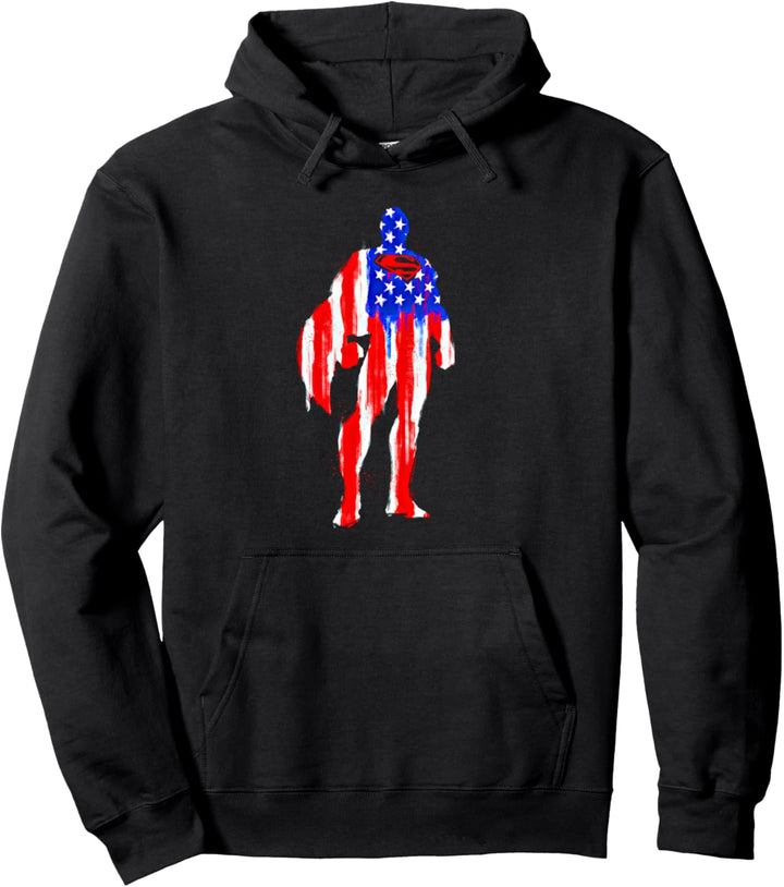 Superman Flag Silhouette Pullover Hoodie