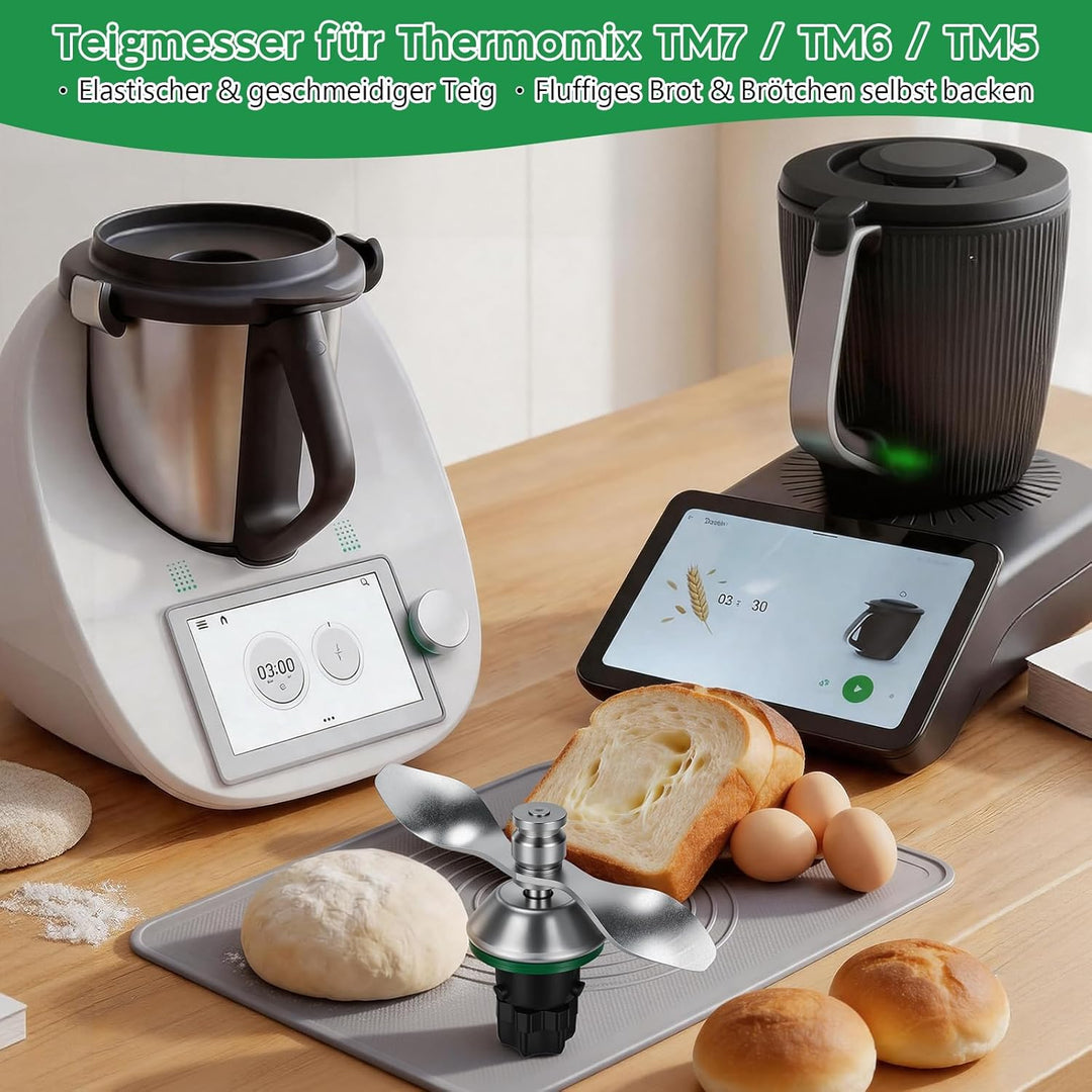 SelfTek Teigmesser für Thermomix TM7 TM6 TM5 - Edelstahl Teigmesser Ersatz für Thermomix, Sanftes Kn