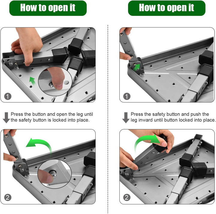 HBTower Tritthocker Klappbar, Verstellbarer Tritthocker mit Rutschfester Plattform, Trittleiter für