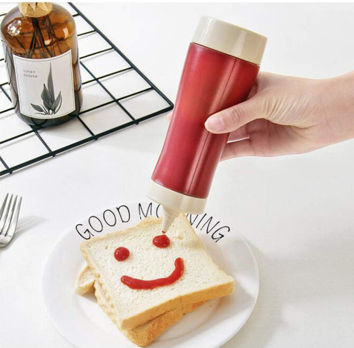 Biluer Squeeze Flasche aus Kunststoff,3 Stück 350ml Plastik Quetschflasche Saucenflasche Ketchup Spe