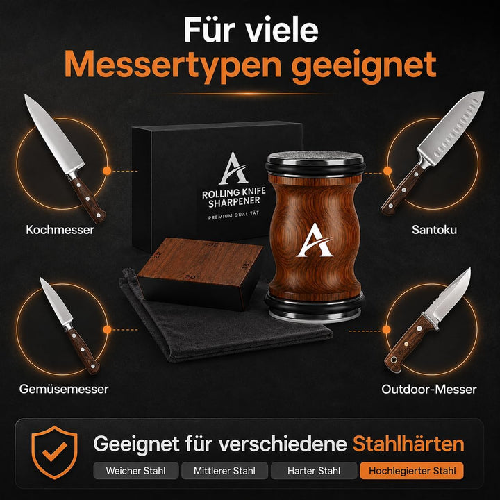 Pro Messerschärfer Bester, Mehrere Blickwinkel Magnetischer Rollschleifer Set - Messerschleifer mit