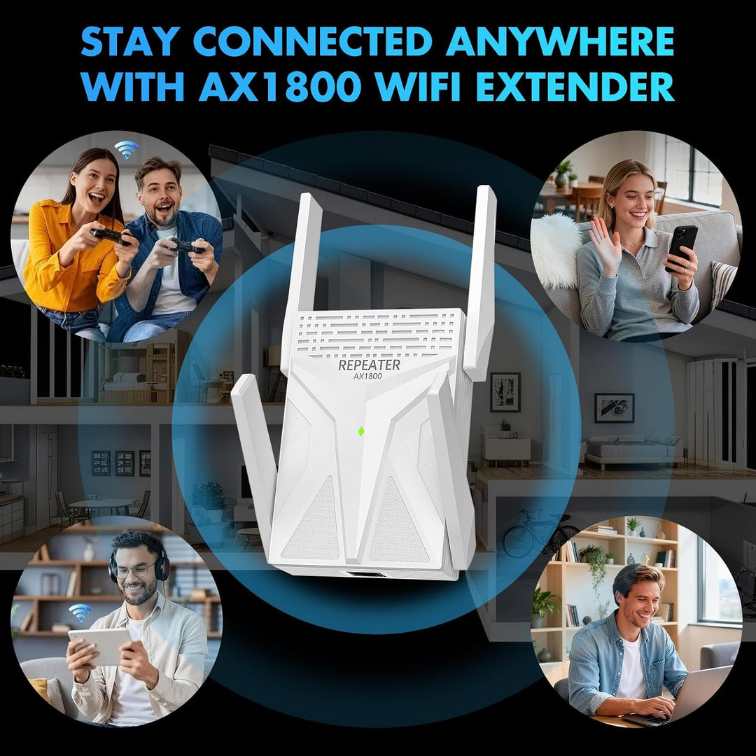 AX1800 WiFi 6 Repeater, WLAN Verstärker bis zu 9800 sq.ft Abdeckung, Dual Band 1800 Mbit/s, WLAN Rep