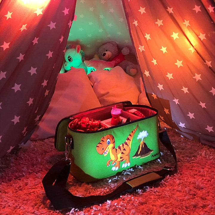 PUNALU Tasche für Toniebox, Platz für 30 Tonies, Ladegerät und Kopfhörer Toniebox Tasche (Dinosaurie