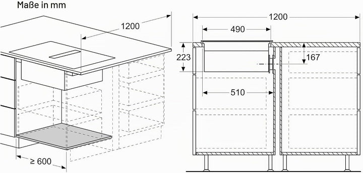 Bosch PVS811B16E Serie 4, Einbau-Induktionskochfeld mit integriertem Belüftungssystem 80 cm Aufputzm