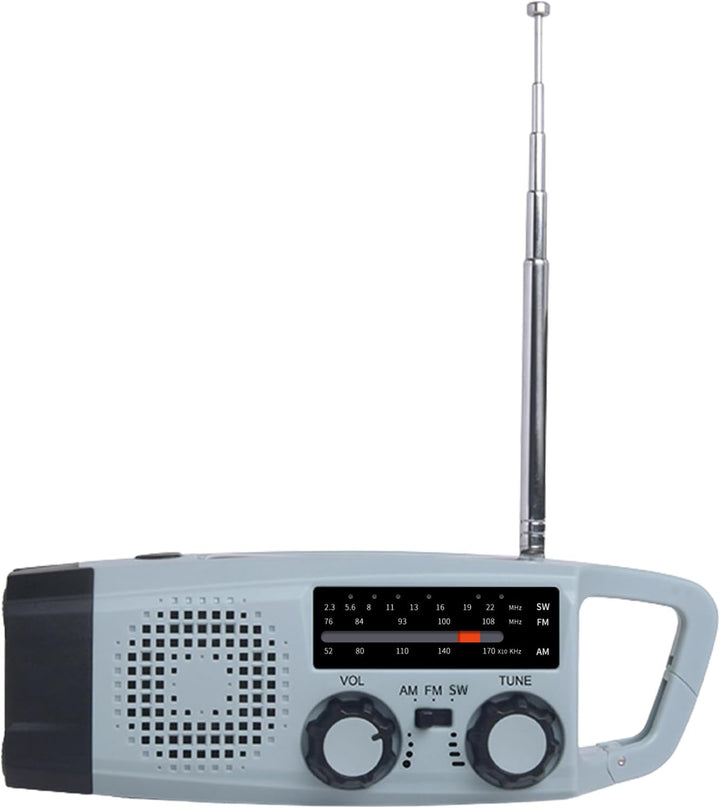Tragbares Multifunktionsradio mit Handkurbel und Solar Stromgenerator,FM AM NOAA Weather Radio,LED T