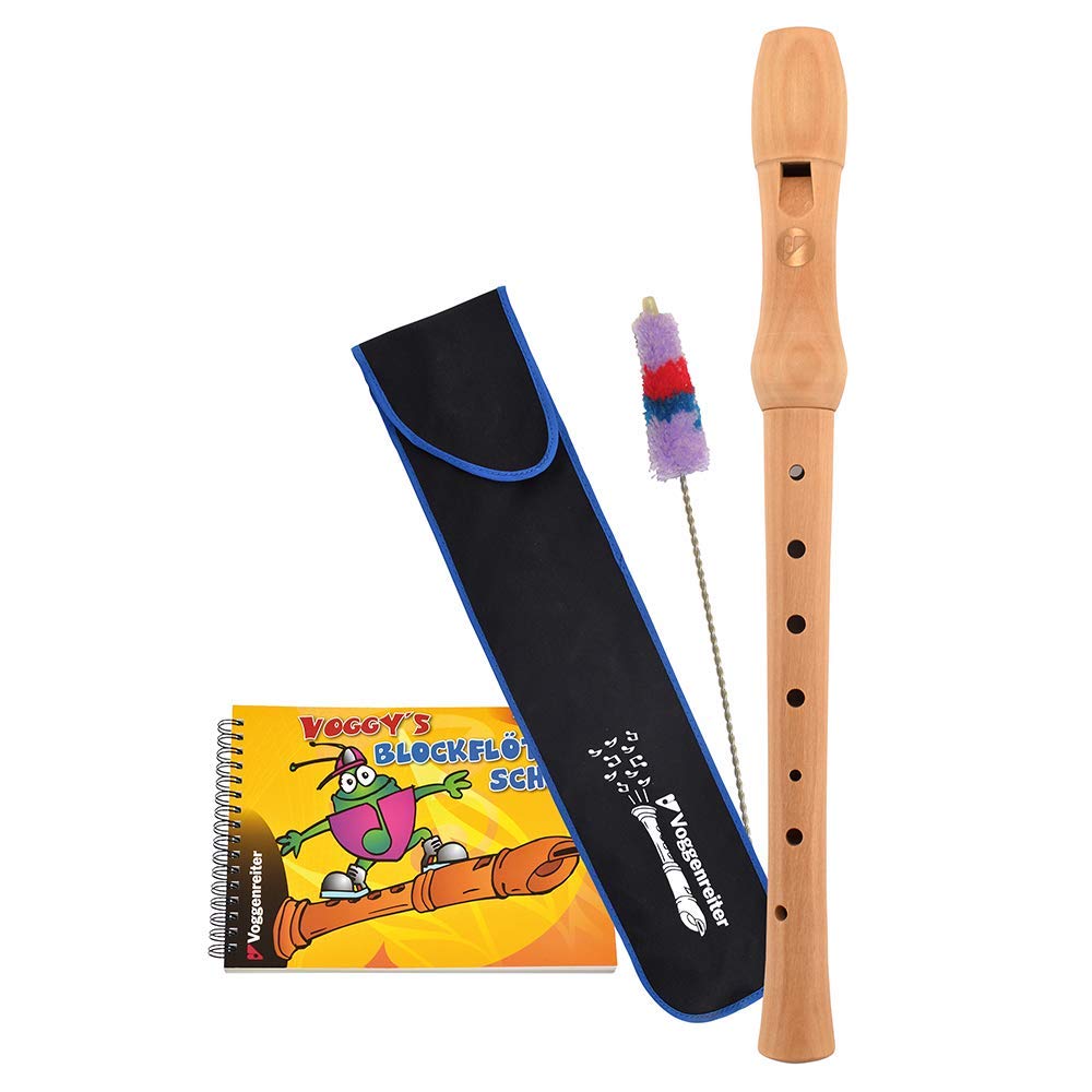 Voggy's Blockflöten-Set (dt. GW): Ahornflöte, Tasche, Wischer + Buch im Karton Deutsch Ahorn Standar