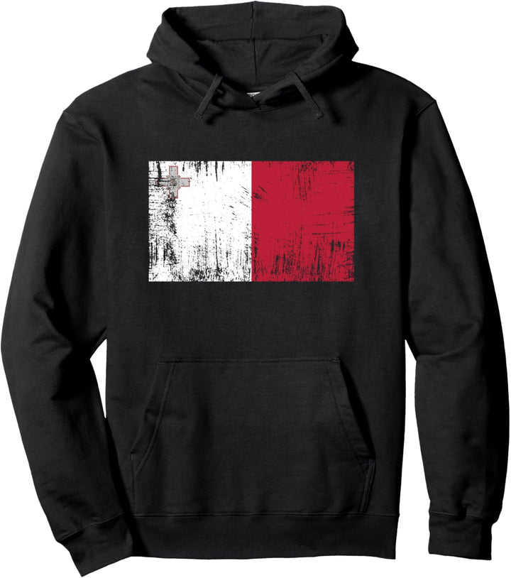 Malta Fahne Maltesische Flagge Geschenk Fussball-Fan Sport Pullover Hoodie