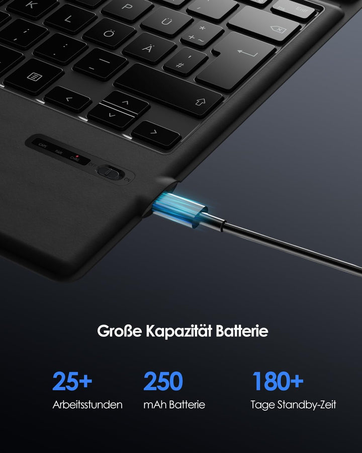 Qulose Surface Pro Tastatur für Microsoft Surface Pro 7 Plus/Pro 7/Pro 6/Pro 5/Pro 4/Pro 3, Kabellos