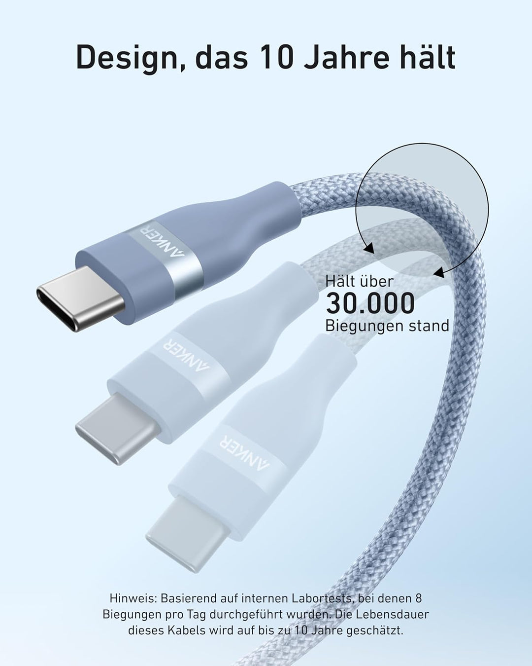 Anker Nano 240W USB C auf USB C Kabel, [1 Stück 1,8m] PD 3.0 Schnellladekabel USB C Kable, flexibel