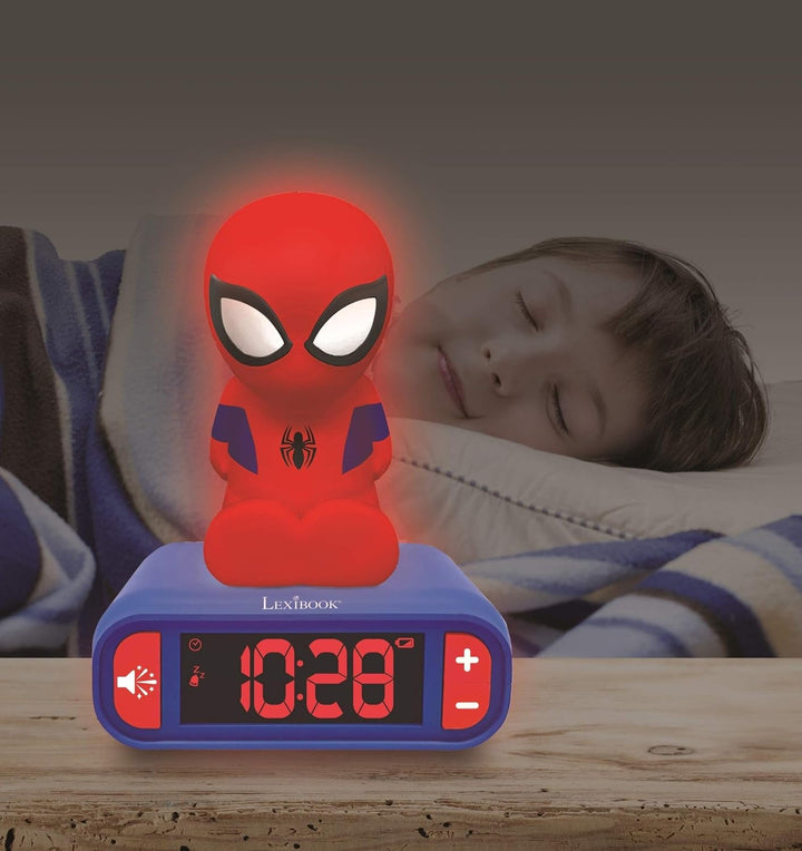 Lexibook, Spider-Man, Nachtlicht-Wecker, RL800SP | Klänge und Melodien, LCD-Display mit Hintergrundb