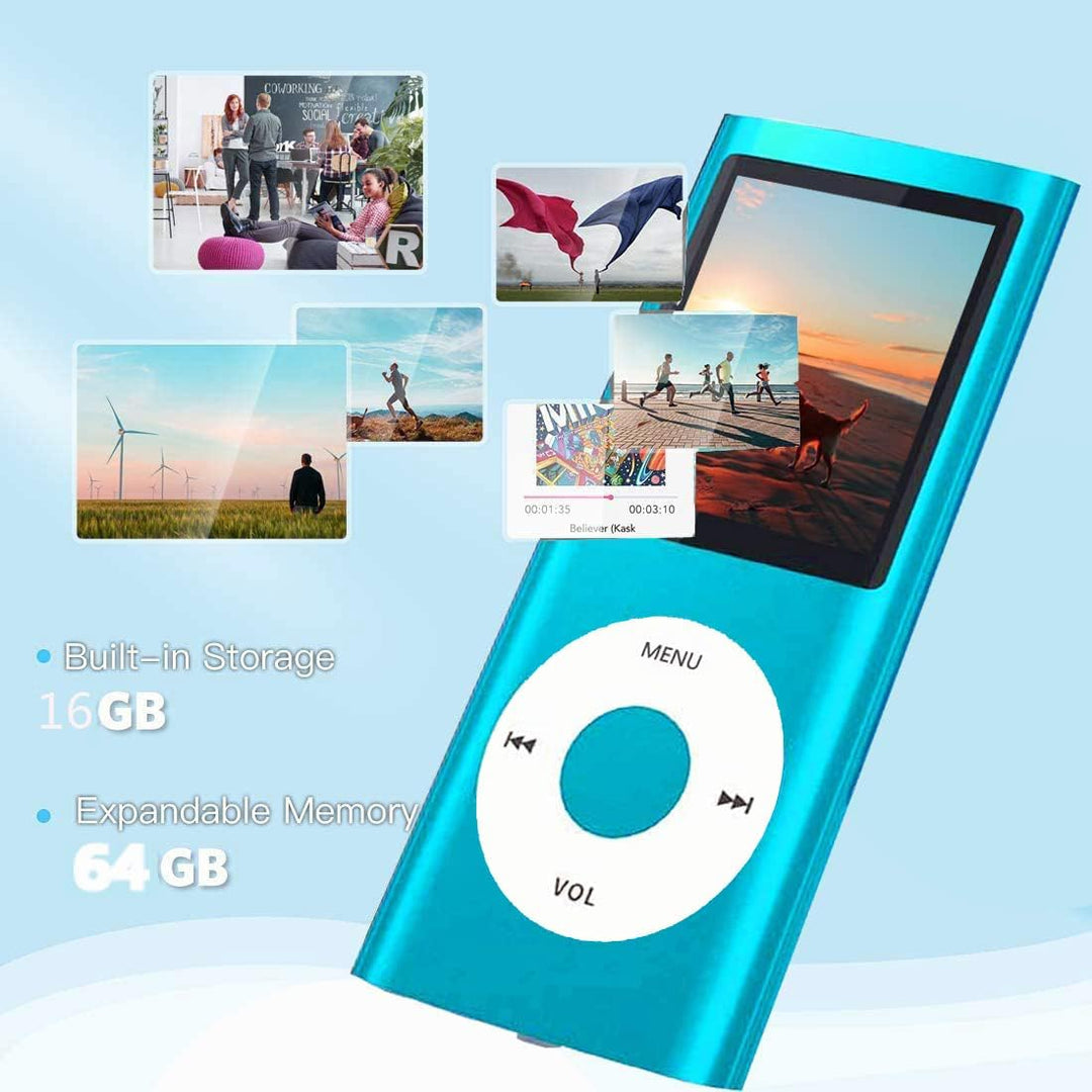 Hotechs MP3-Player/MP4-Player, MP3-Player mit 32 GB Speicherkarte, schlankes Design, digitales LCD-D