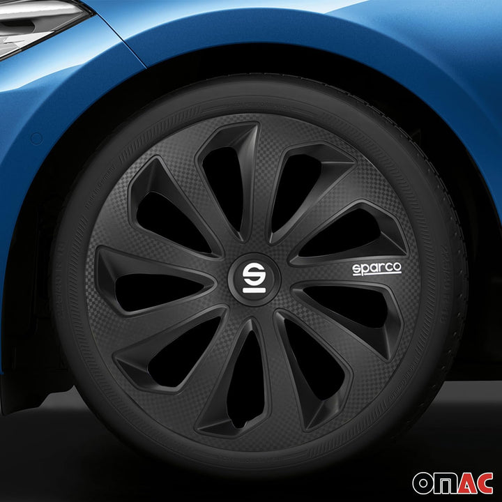 Satz Sparco Radzierblenden Sicilia 15-Zoll Schwarz/Karbon