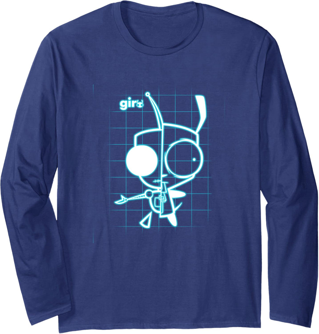 Invader Zim X-Ray Schematic GIR Langarmshirt