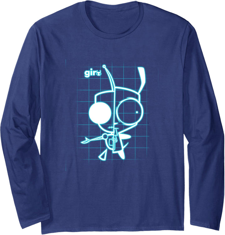 Invader Zim X-Ray Schematic GIR Langarmshirt