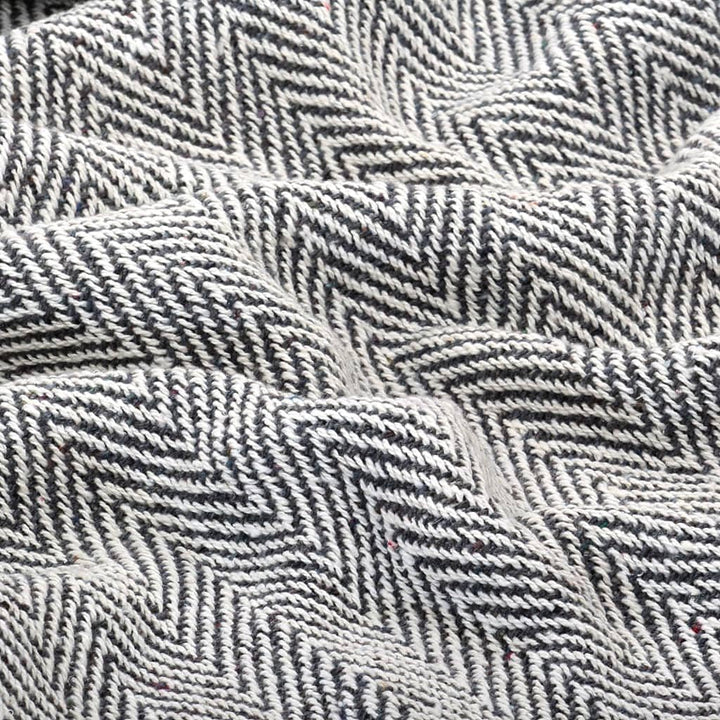 vidaXL Überwurf Baumwolle Fischgrätmuster 160x210cm Marineblau Tagesdecke 160 x 210 cm Marineblau, 1