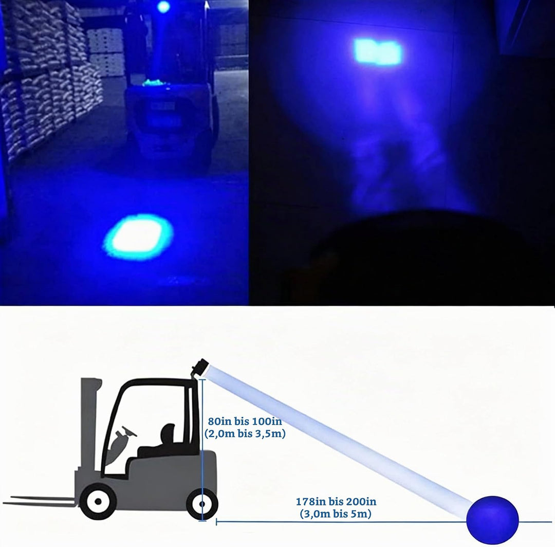Dinfu 20W Led Blau Gabelstapler Licht, 2PCS Warenhaus Sicherheitswarnleuchte 12-80V …, 2PCS