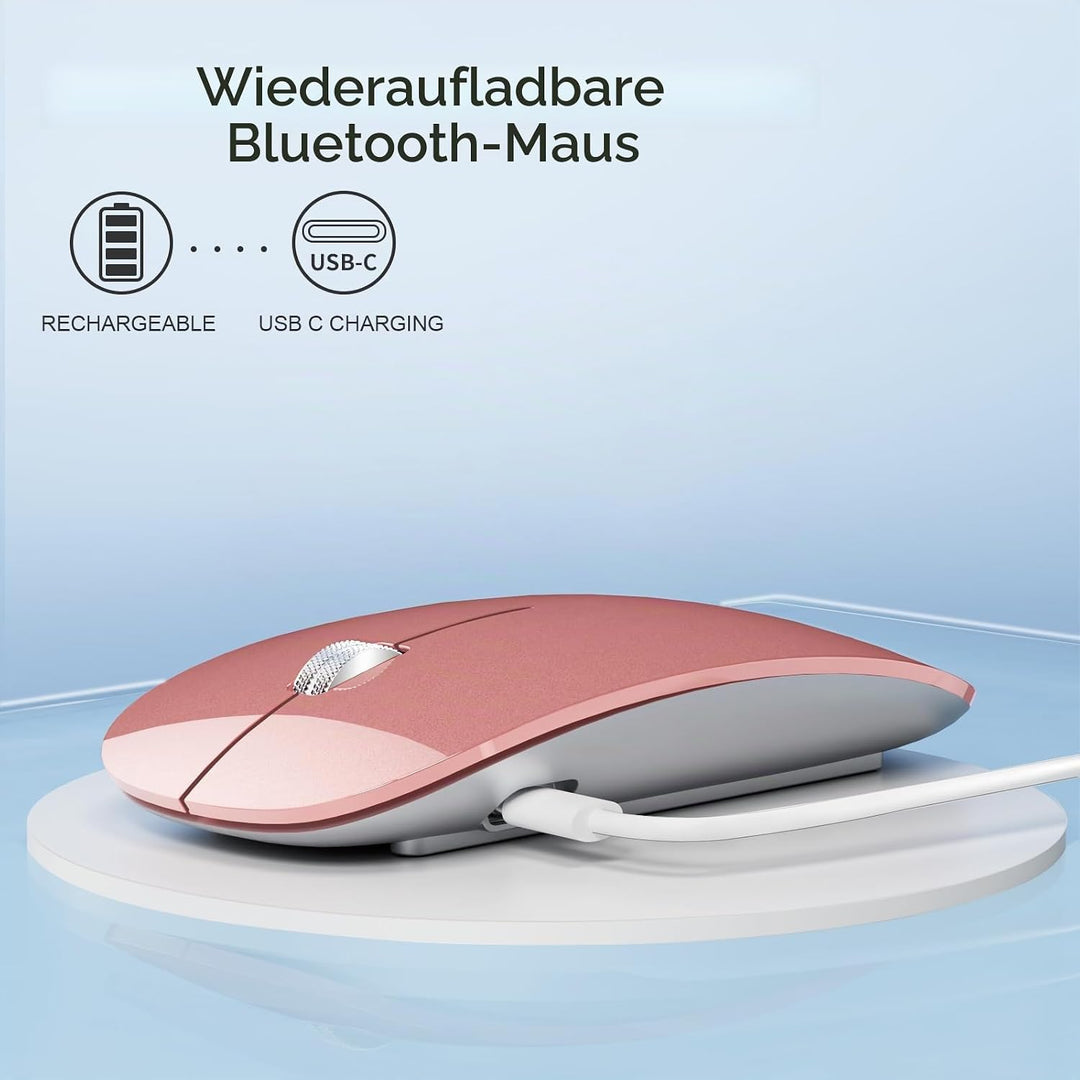 Uiosmuph U30 Bluetooth Maus Kabellose,Wiederaufladbare Leise (BT5.1+ BT5.1+ USB) Funkmaus Laptop Wir