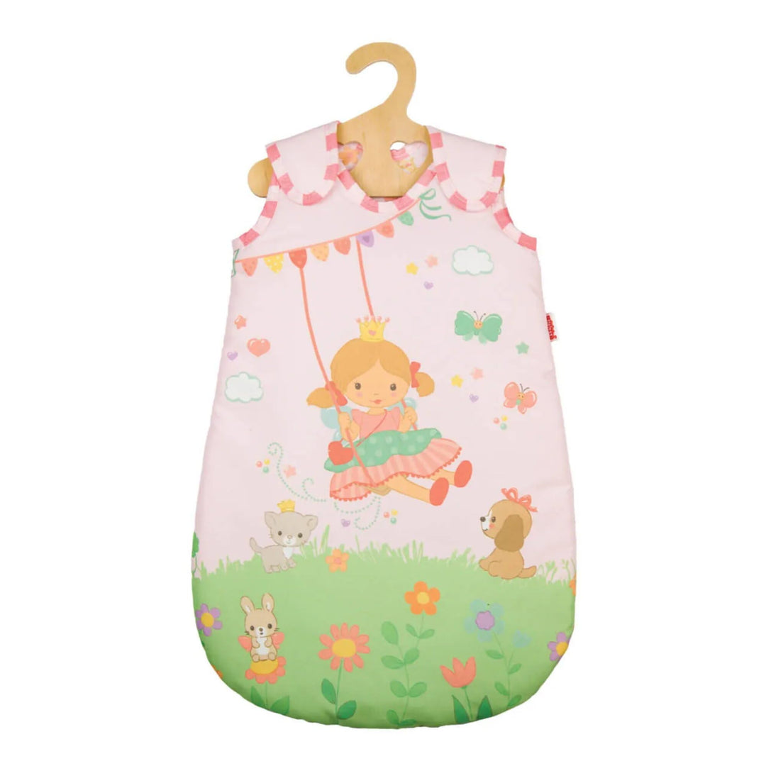 Heless 1593 - Puppen-Schlafsack "Prinzessin Emily", in Rosa, mit Prinzessin Emily Motiv, für Puppen