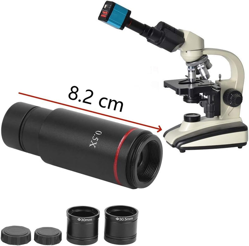 Fafeicy Mikroskop-Kameraadapter mit 0,5X Vergrösserung, C-Mount-Mikroskopkameraadapter, für AmScope