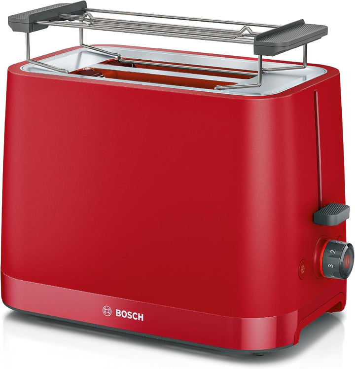 Bosch Kompakt Toaster MyMoment TAT3M124, entnehmbarer klappbarer Brötchenaufsatz, mit Auftaufunktion