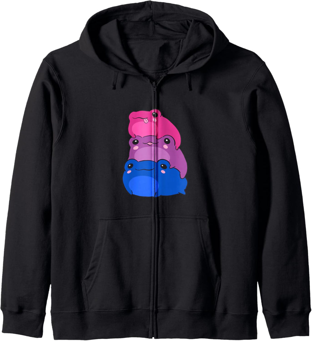 Bisexual Flag Color Frogs Subtle Bi Pride LGBTQ Aesthetic Kapuzenjacke