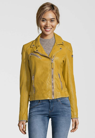 Gipsy Damen Lederjacke PGG LABAGV Reverskragen S Gelb, S Gelb