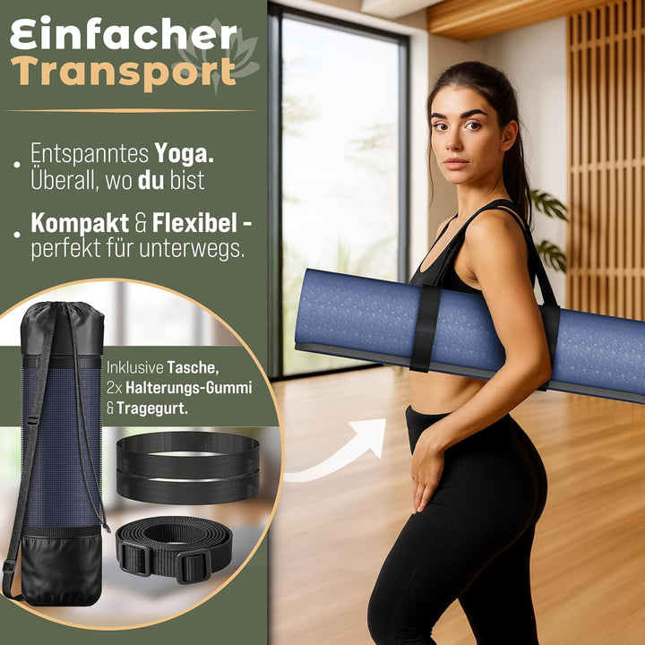 Yogamatte Phthalatfrei | Gymnastikmatte rutschfest | Fitnessmatte schadstofffrei | Trainingsmatte mi