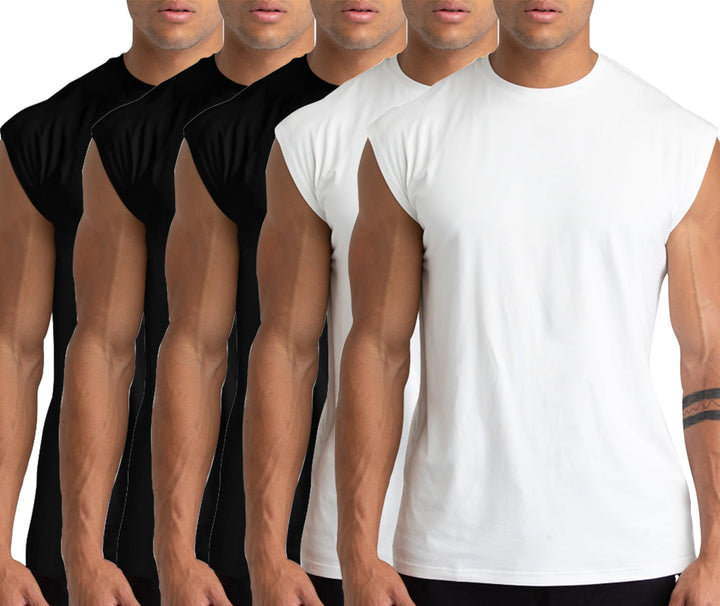 Holure 1, 3 or 5er Pack Mens Cotton Gym Tank Tops Workout ärmellose Shirts Athletic Muscle Tank Trai