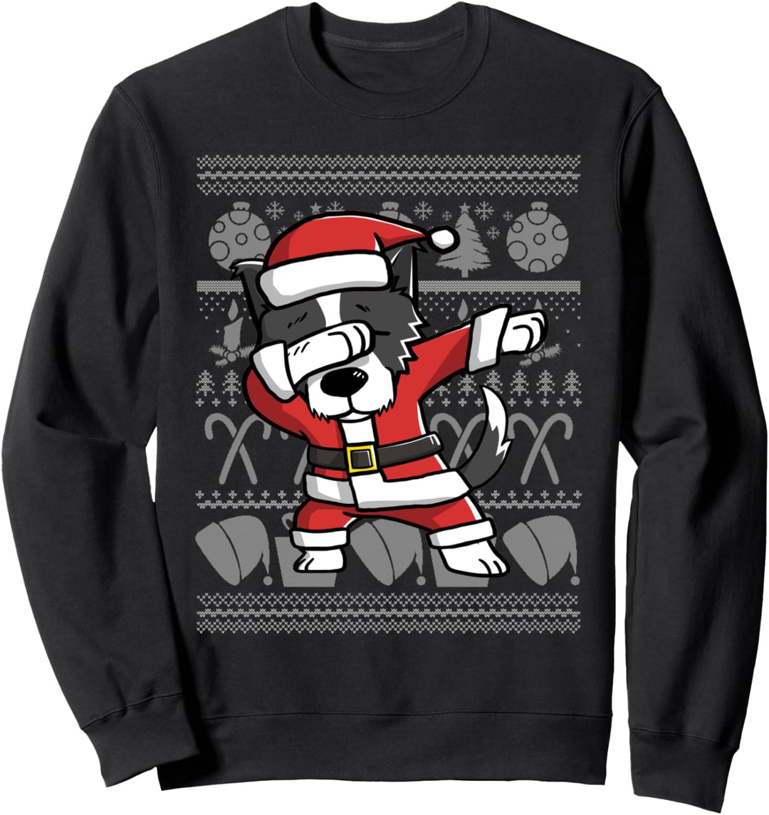 Dabbing Border Collie Dab Dance Weihnachten Hund Sweatshirt